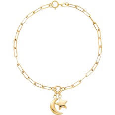 Macy's Gold Bracelets Macy's Moon & Star Charm Bracelet - Gold