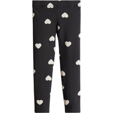 H&M Brushed Inside Leggings - Dark Grey/Hearts (1193333022)