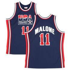 Karl Malone Game Jerseys Fanatics Authentic Karl Malone Team USA Autographed Mitchell & Ness Navy 1996 Jersey with Multiple Inscriptions Limited Edition #10/10