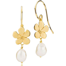 Pansy Earrings - Gold/Pearls