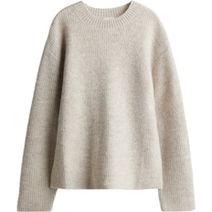 H&M Rib Knit Jumper - Light Beige Marl