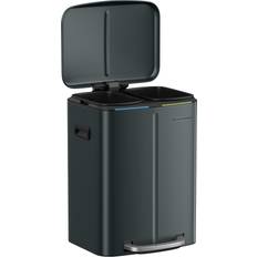 Songmics 40L Double Kitchen Bin with Lids Greenish Grey