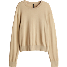 H&M Knitted Sweaters H&M Short Fine Knit Jumper - Beige