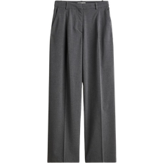 Dame - Dressbukser H&M Wide Trousers - Grey Mottled