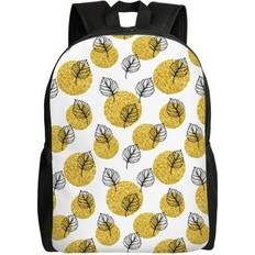 Gold School Bags Xecao Gold Dots and Leaves Print School Backpack - Waterproof