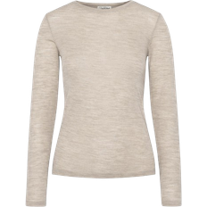 Merinoull Gensere Pierre Robert Thin Wool Sweater - Stone Beige