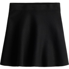 Viscose Skirts H&M Flared Knitted Skirt - Black