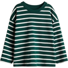 H&M Overdele Børnetøj H&M Boy's Long-sleeved T-shirt - Dark Green/Striped