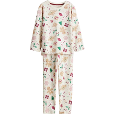 Nattøy H&M Printed Cotton Pyjamas - White/Christmas (1241327005)