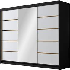 Mirjan24 Med Spegel 250x215 cm Vit Svart Garderob