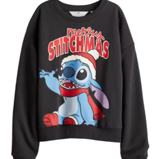 H&M Girl's Printed Sweatshirt - Dark Grey/Lilo & Stitch (1237675012)