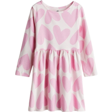 Kleider H&M Printed Cottan Dress - Pink/Hearts