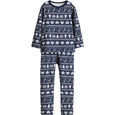 Nattøy H&M Cotton Pajamas with Print - Dark Blue/Patterned (1241327008)