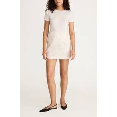 Soie Jupes Edikted Women's Andie Fold Over Knit Mini Skirt - Cream