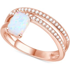 Opal Rings Macy's Amethyst (7/8 ct. t.w. & Lab Grown White Sapphire Accent Coil Ring in 14k Gold-Plated Sterling Silver (Also in Additional Gemstones) Opal