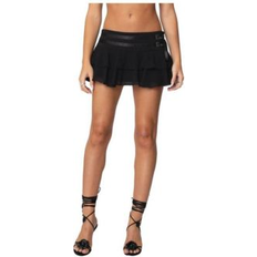 Skirts Edikted Women's Double Belt Ruffled Chiffon Mini Skort - Black