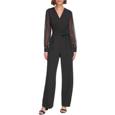 Tommy Hilfiger Jumpsuits & Overalls Tommy Hilfiger Women's Long Chiffon Sleeve Jumpsuit - Black