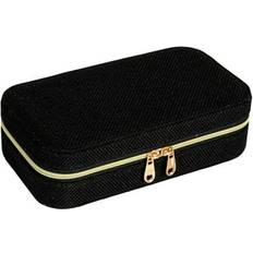 Jewelry Storage Household Essentials Petite Black Polyester Travel Jewelry Organizer Box