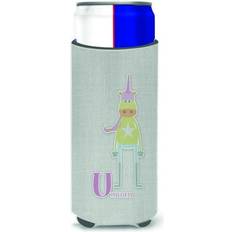 Plastic Bottle Coolers Carolines Treasures Alphabet U for Unicorn Ultra Hugger Bottle Cooler