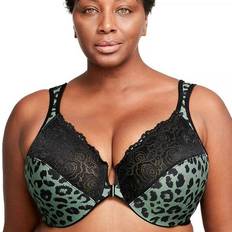 Leopard - Women Bras Glamorise Plus Size Wonderwire Bra - Leopard