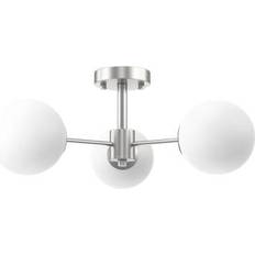 Ceiling Flush Lights Lowe's Raleigh 3-Light 21-in Nickel Semi Mount Ceiling Flush Light