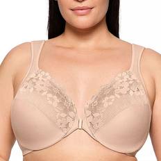 Glamorise BH'er Glamorise Knappet Foran Bh Med Bøjler Wonderwire Plus Size - Brun