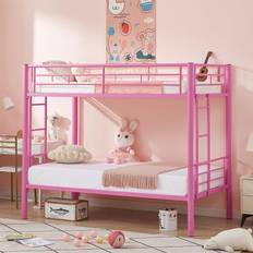 Pink Bunk Beds Vecelo Twin Over Twin Pink Bunk Bed