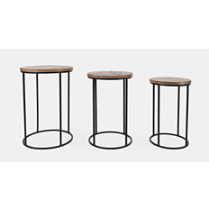 17 Stories Warner Round Modern End Tables Set of 3 Nesting Table