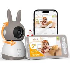 Child Safety ieGeek Baby Monitor with 2K HD Resolution, Pan-Tilt-Zoom Video Baby Monitor Camera, 5'' LCD Screen & App Control, Night Vision, Cry and Motion Detection, Temp & Humidity Sensor, Two Way Audio, VOX