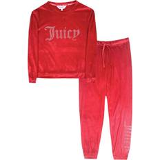 Juicy Couture Underwear Juicy Couture Two Piece Velvet Fleece Lounge Sleep Set - Red