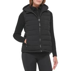 Calvin Klein Women Vests Calvin Klein Hooded Zip Up Puffer Vest - Black