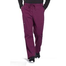 5XL Work Pants Cherokee Men's Scrub Pant Tapered Leg Fly Front Cargo Pant Wine
