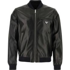 Grå - Herre - Læderjakker Prada Leather Blazer Jacket - Black