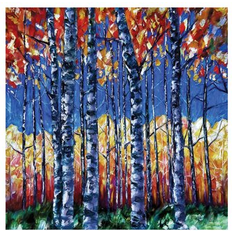 Interior Details East Urban Home Aspen Trees Autumn Canopy Canvas 12 H x 12 W x 0.75 D Framed Art 12x12"