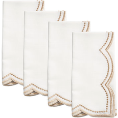 White Cloth Napkins Saro Embroidered Polka Dot Set of 4 Cloth Napkin Brown, White