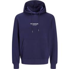 Jack & Jones Printet Hættetrøje Marin/Hvid