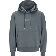 Blåa - Oversize Tröjor Jack & Jones Tryck Hoodie Grå