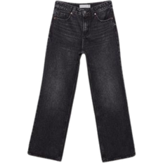 Stradivarius D92 Straight Wide - Black Denim