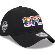 Caps New Era Men's Black Seattle Sounders FC Pride 9TWENTY Adjustable Hat