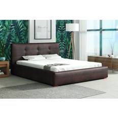 Double Bed Frame Beds Polsterbett Doppelbett TERAMO 160x200 cm Set 1 Rahmenbett