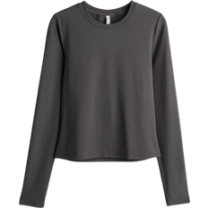 Blouses H&M Long Sleeved Microfibre Top - Dark Grey