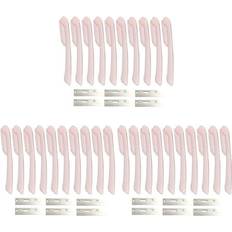 Dockapa Longming, 3sets10pcs Precision Dermaplaning Shavers of Eyebrow Shave Tool Trimmer Face Girls Ladiespink for Facial Razor Cover Men Portable Exfoliating Foldable Women Pink and Stainless