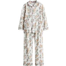 Nattøy H&M Cottan Pajamas With Print - White/Reindeer