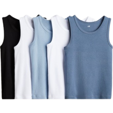 Tanktops H&M Baumwoll Tank Tops 5-pack - Blue/Black/White