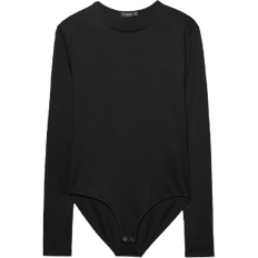 Vrouw - Zwart Bodysuits Stradivarius Polyamide Body Met Lange Mouw - Zwart