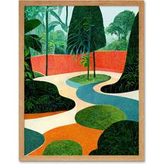 Midcentury Style Garden Abstract Jungle Light Brown