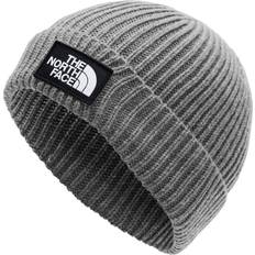 The North Face Grey Beanies The North Face Logo Box Cuffed Beanie - Heather Gray