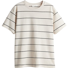 H&M Damen T-Shirts H&M Cotton T-shirt - Light Beige/Striped