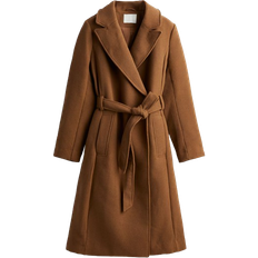 H&M Ytterklær H&M Coat With Tie Belt - Dark Beige