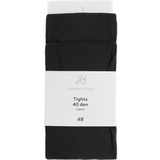 H&M 40 Denier Tights 2-pack - Black